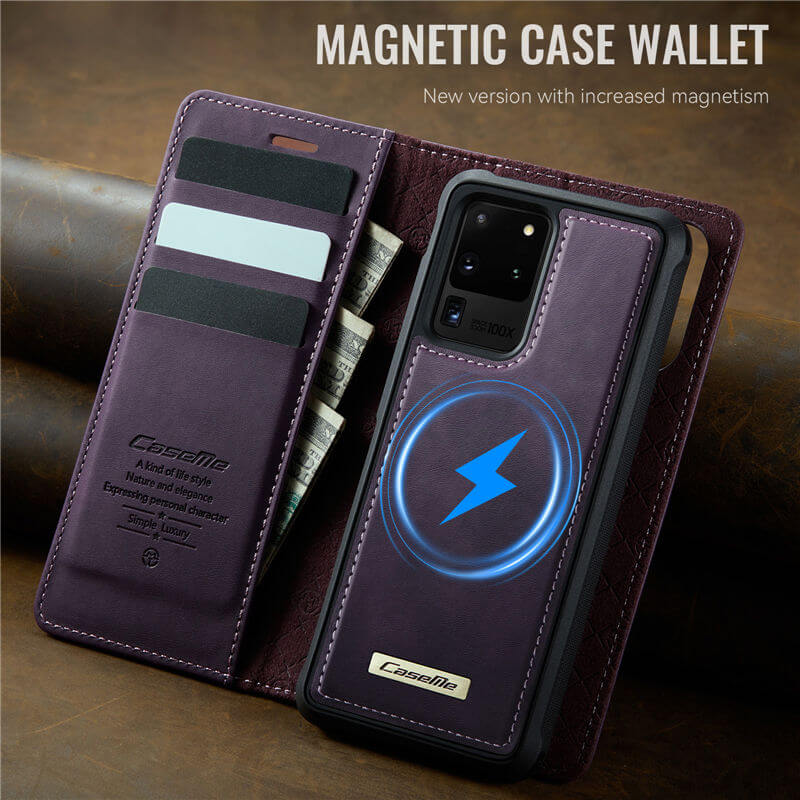 CaseMe Samsung Galaxy S20 Ultra 2-in-1 Magnetic Wallet Case with RFID Blocking