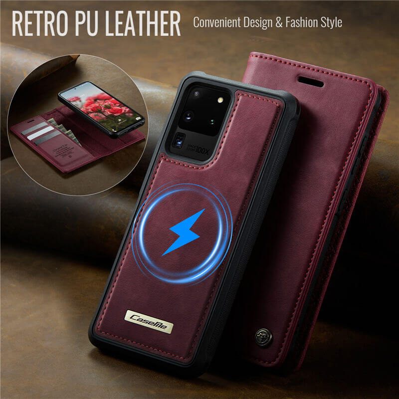 CaseMe Samsung Galaxy S20 Ultra 2-in-1 Magnetic Wallet Case with RFID Blocking
