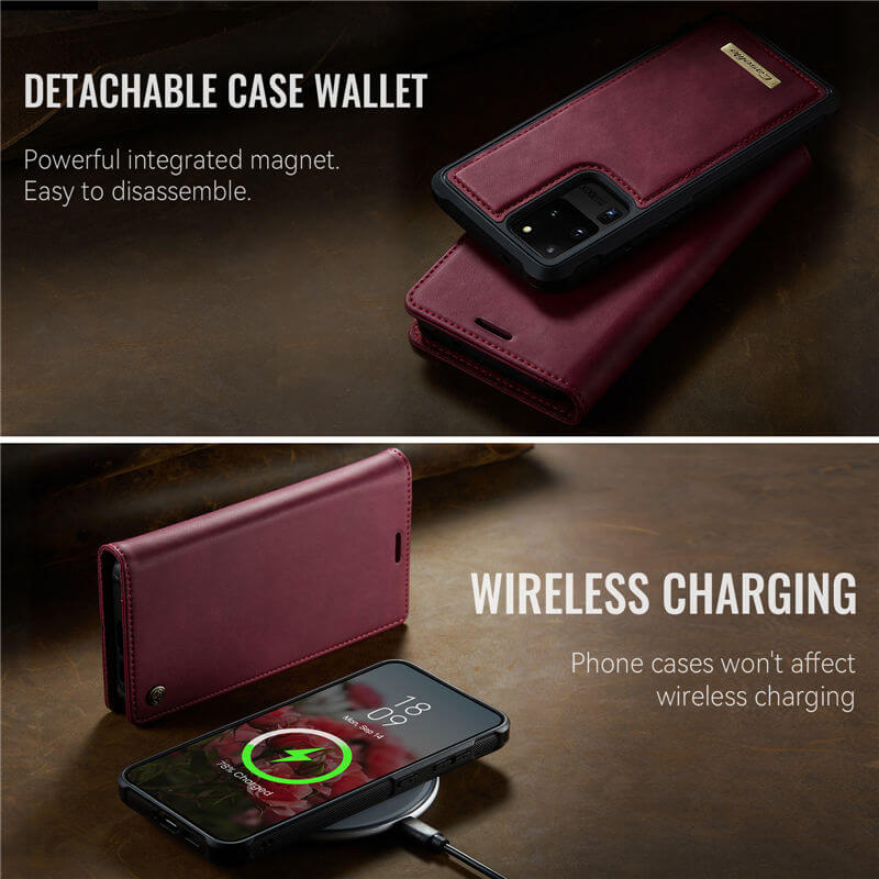 CaseMe Samsung Galaxy S20 Ultra 2-in-1 Magnetic Wallet Case with RFID Blocking