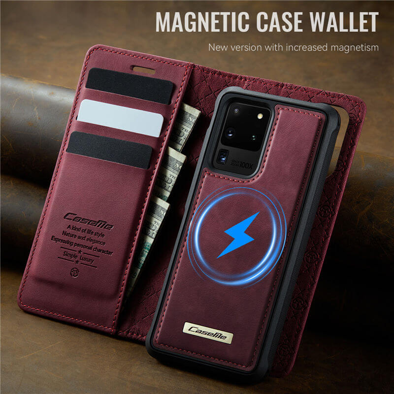 CaseMe Samsung Galaxy S20 Ultra 2-in-1 Magnetic Wallet Case with RFID Blocking