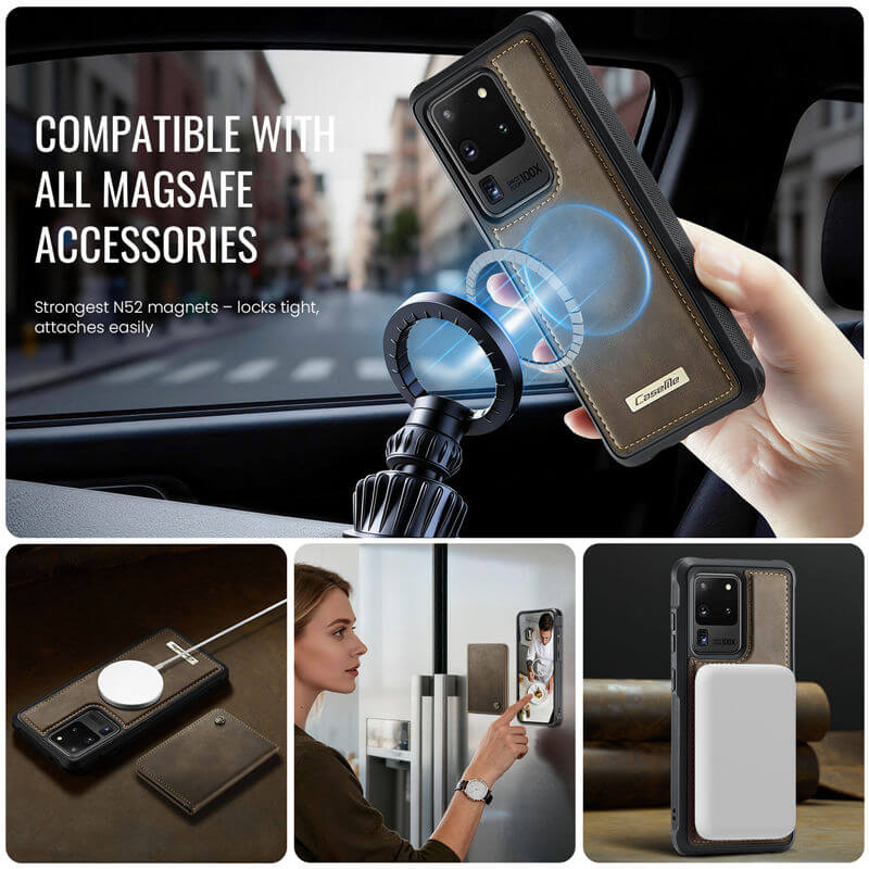 CaseMe Samsung Galaxy S20 Ultra 2-in-1 Magnetic Wallet Case