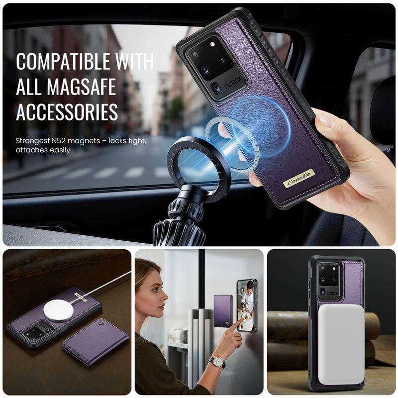 CaseMe Samsung Galaxy S20 Ultra 2-in-1 Magnetic Wallet Case