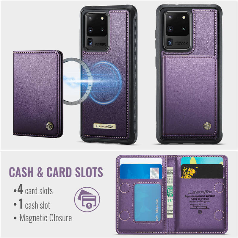 CaseMe Samsung Galaxy S20 Ultra 2-in-1 Magnetic Wallet Case