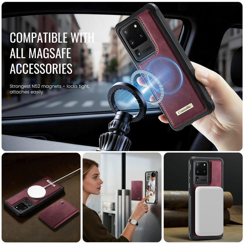 CaseMe Samsung Galaxy S20 Ultra 2-in-1 Magnetic Wallet Case