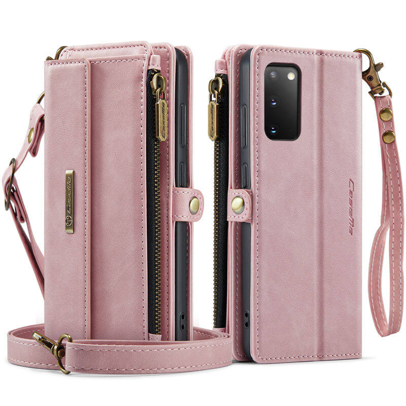 CaseMe Samsung Galaxy S20 Wallet Case – RFID Blocking, 9 Card Slots, Crossbody Strap & Wireless Charging