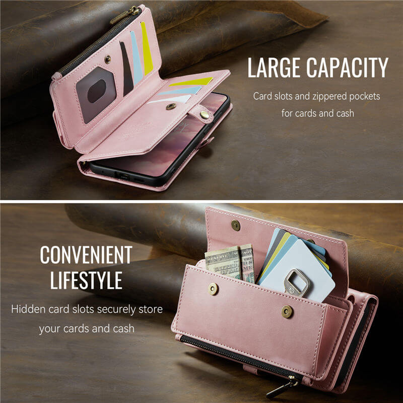 CaseMe Samsung Galaxy S20 Wallet Case – RFID Blocking, 9 Card Slots, Crossbody Strap & Wireless Charging