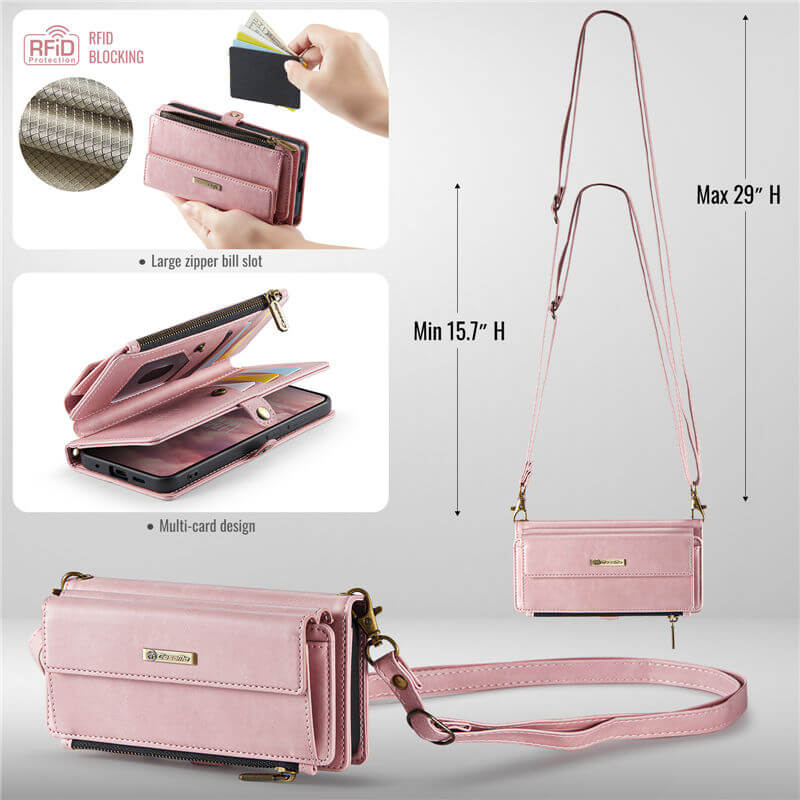 CaseMe Samsung Galaxy S20 Wallet Case – RFID Blocking, 9 Card Slots, Crossbody Strap & Wireless Charging