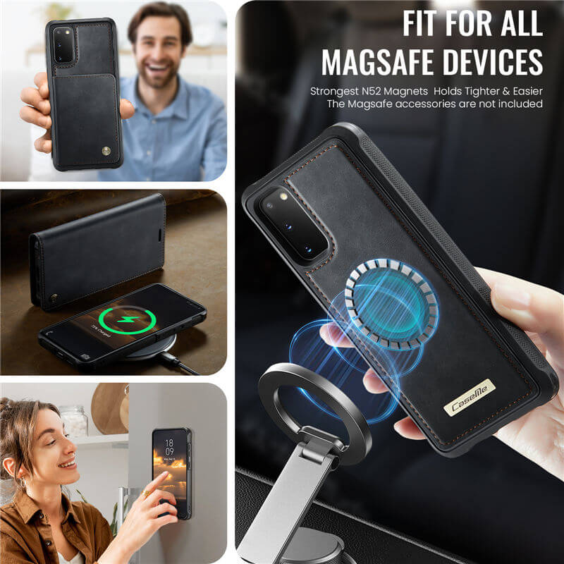 CaseMe Samsung Galaxy S20 2-in-1 Magnetic Wallet Case with RFID Blocking