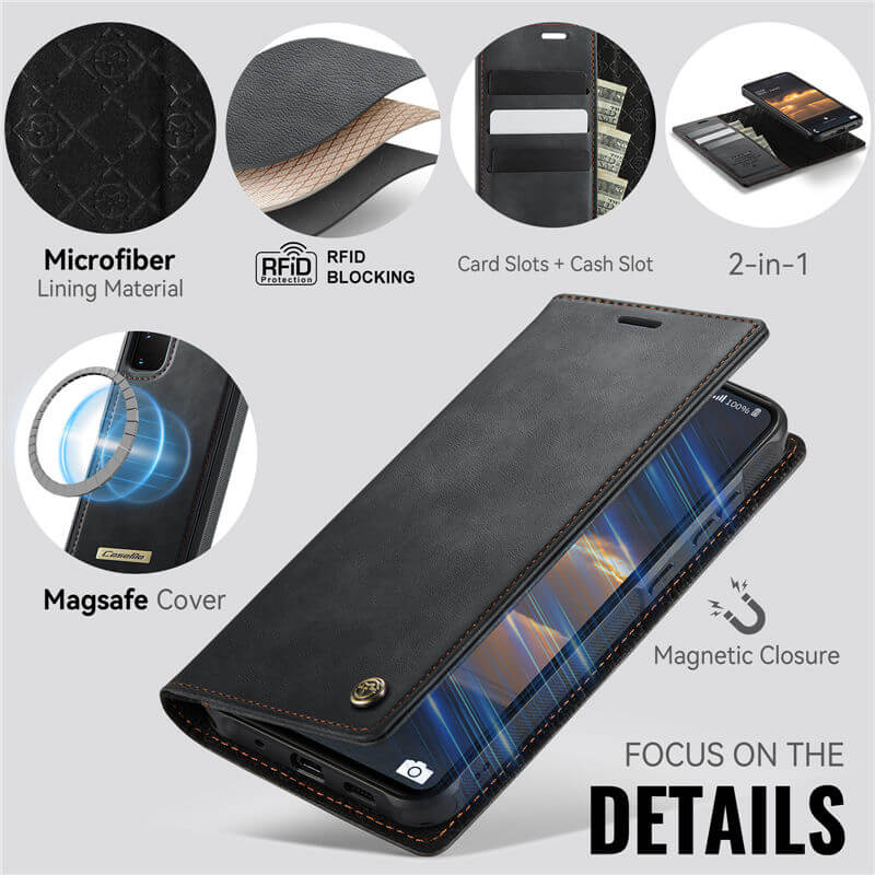 CaseMe Samsung Galaxy S20 2-in-1 Magnetic Wallet Case with RFID Blocking