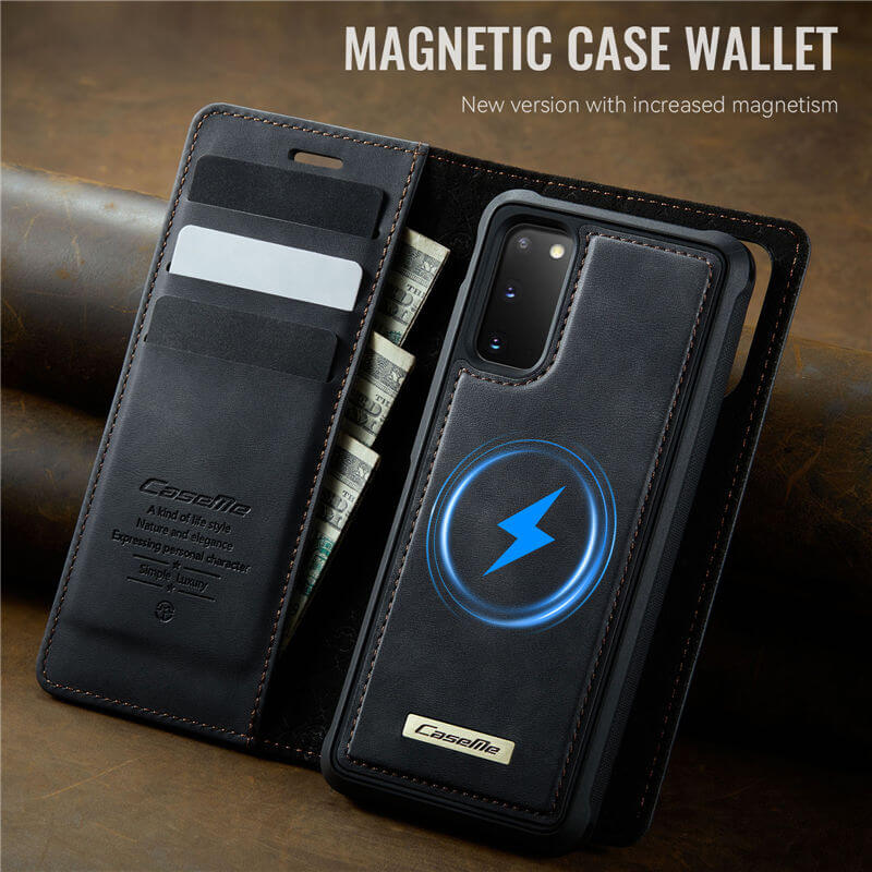CaseMe Samsung Galaxy S20 2-in-1 Magnetic Wallet Case with RFID Blocking