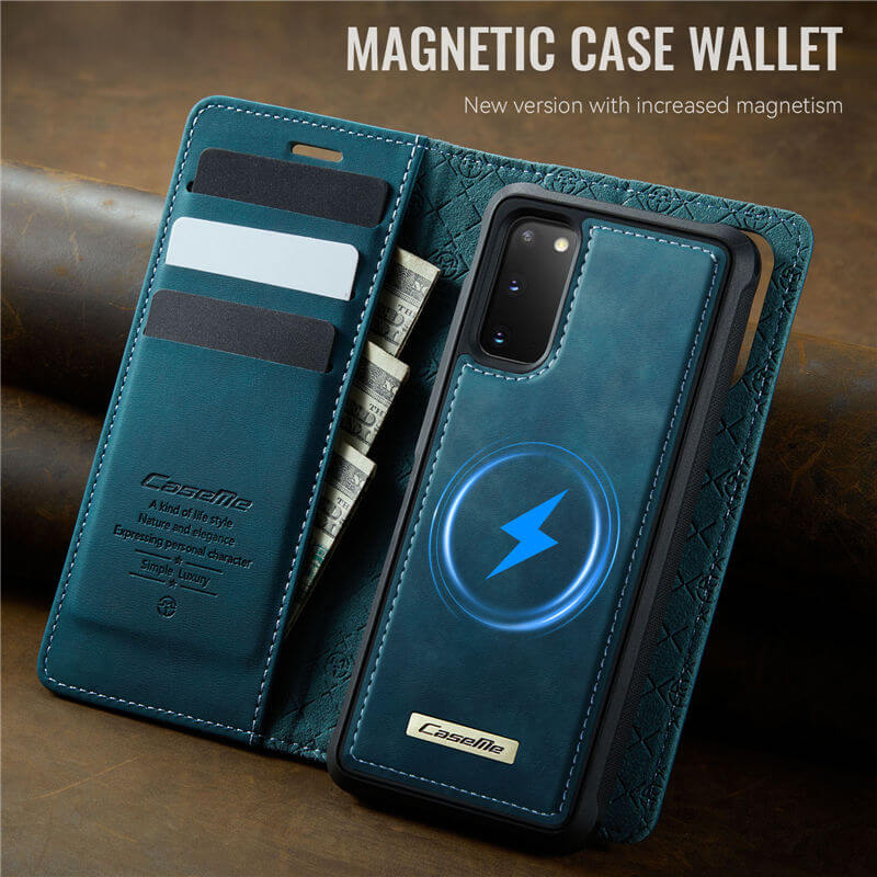 CaseMe Samsung Galaxy S20 2-in-1 Magnetic Wallet Case with RFID Blocking