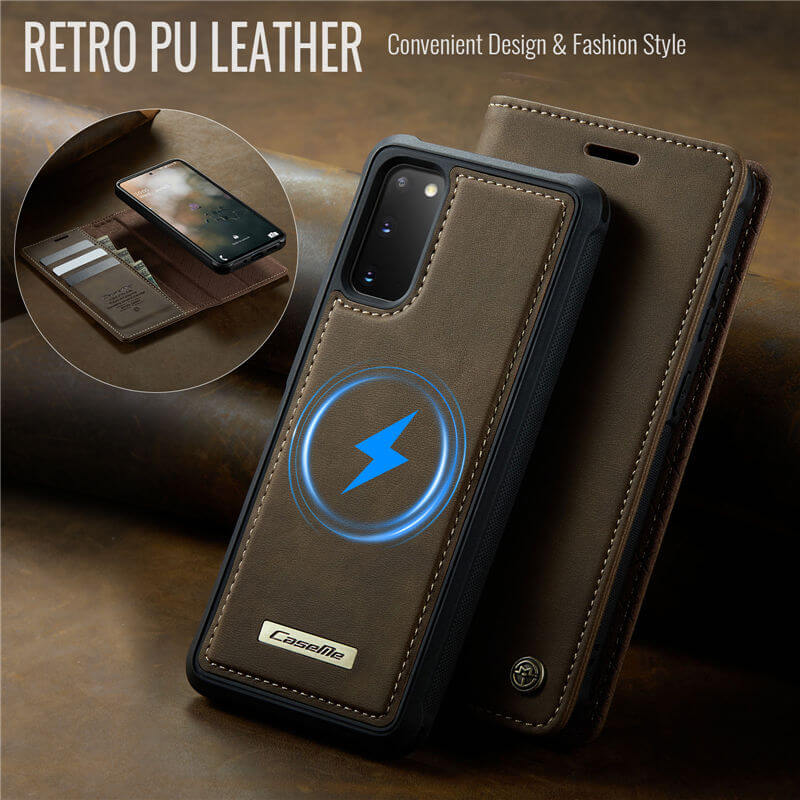 CaseMe Samsung Galaxy S20 2-in-1 Magnetic Wallet Case with RFID Blocking