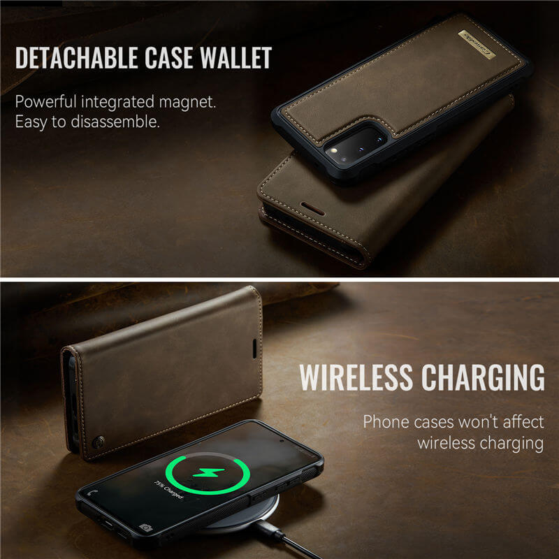 CaseMe Samsung Galaxy S20 2-in-1 Magnetic Wallet Case with RFID Blocking