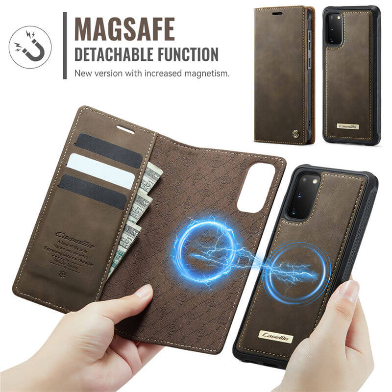 CaseMe Samsung Galaxy S20 2-in-1 Magnetic Wallet Case with RFID Blocking
