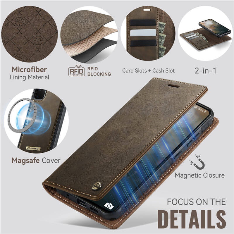 CaseMe Samsung Galaxy S20 2-in-1 Magnetic Wallet Case with RFID Blocking
