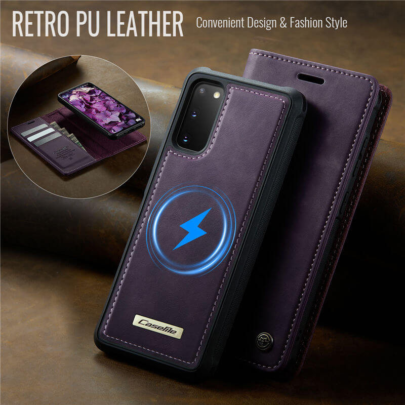 CaseMe Samsung Galaxy S20 2-in-1 Magnetic Wallet Case with RFID Blocking