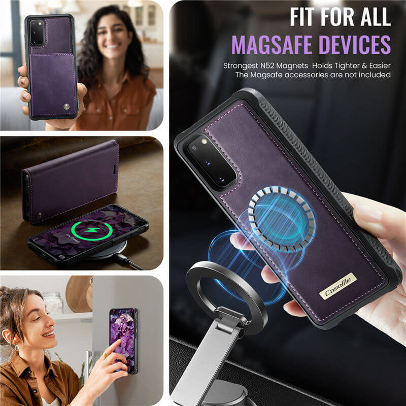 CaseMe Samsung Galaxy S20 2-in-1 Magnetic Wallet Case with RFID Blocking