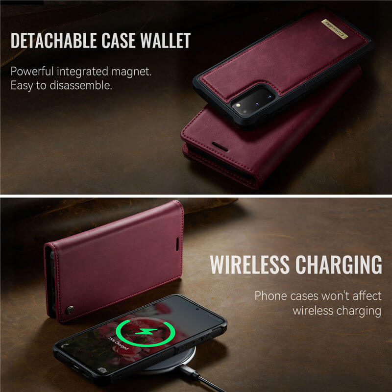 CaseMe Samsung Galaxy S20 2-in-1 Magnetic Wallet Case with RFID Blocking