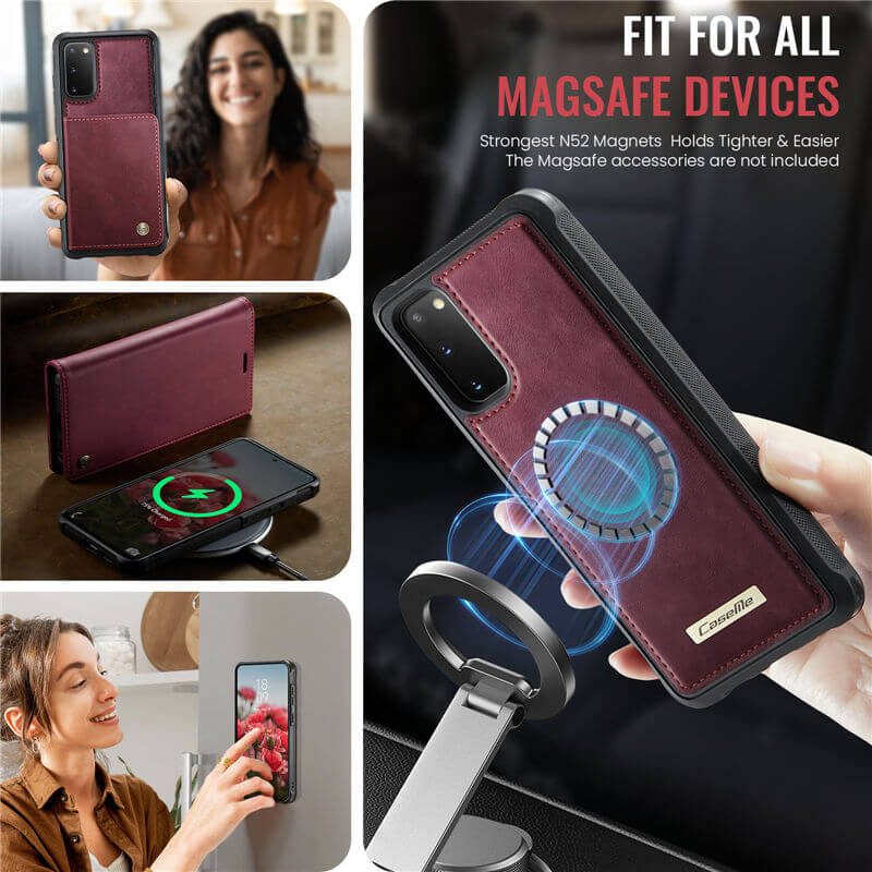 CaseMe Samsung Galaxy S20 2-in-1 Magnetic Wallet Case with RFID Blocking