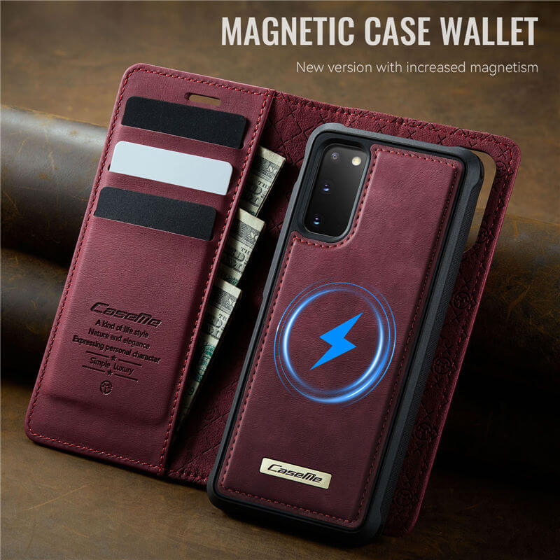 CaseMe Samsung Galaxy S20 2-in-1 Magnetic Wallet Case with RFID Blocking
