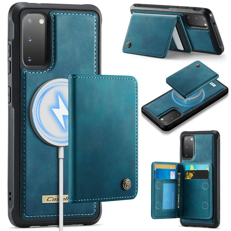CaseMe Samsung Galaxy S20 2-in-1 Magnetic Wallet Case with RFID Blocking & Wireless Charging - Blue