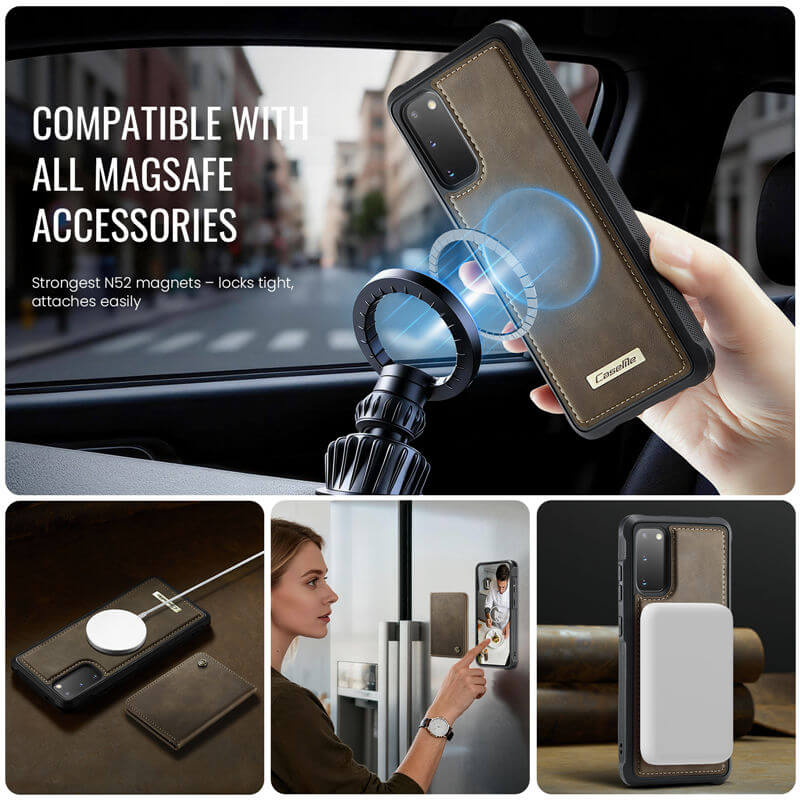 CaseMe Samsung Galaxy S20 2-in-1 Magnetic Wallet Case