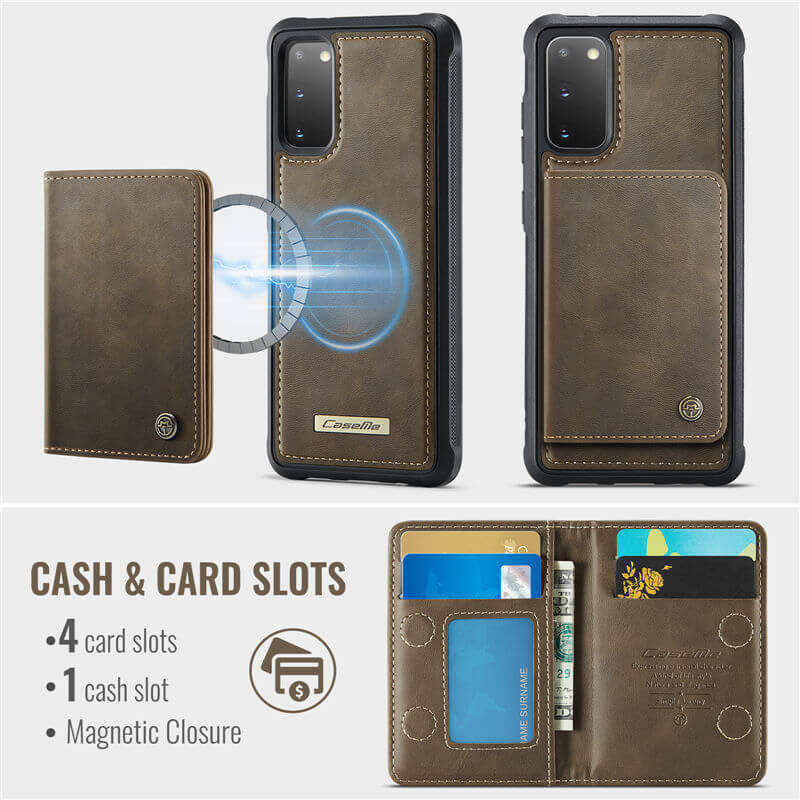 CaseMe Samsung Galaxy S20 2-in-1 Magnetic Wallet Case
