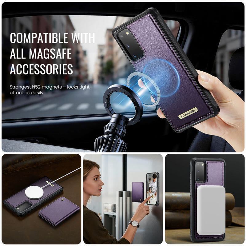 CaseMe Samsung Galaxy S20 2-in-1 Magnetic Wallet Case