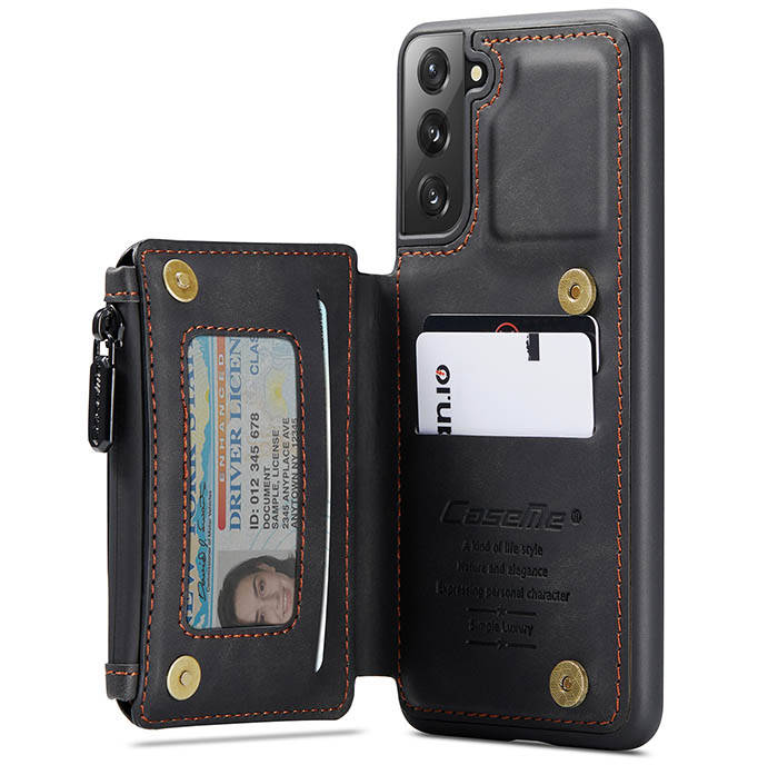 CaseMe Samsung Galaxy S21 Plus Zipper Pocket Card Slots Case