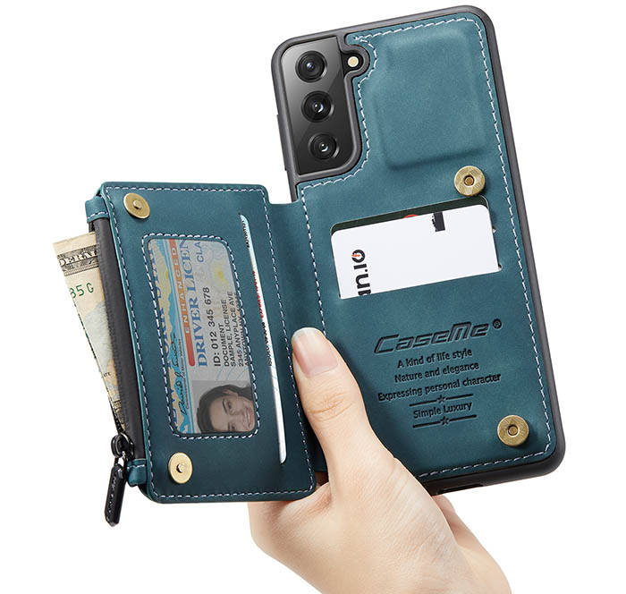 CaseMe Samsung Galaxy S21 Plus Zipper Pocket Card Slots Case