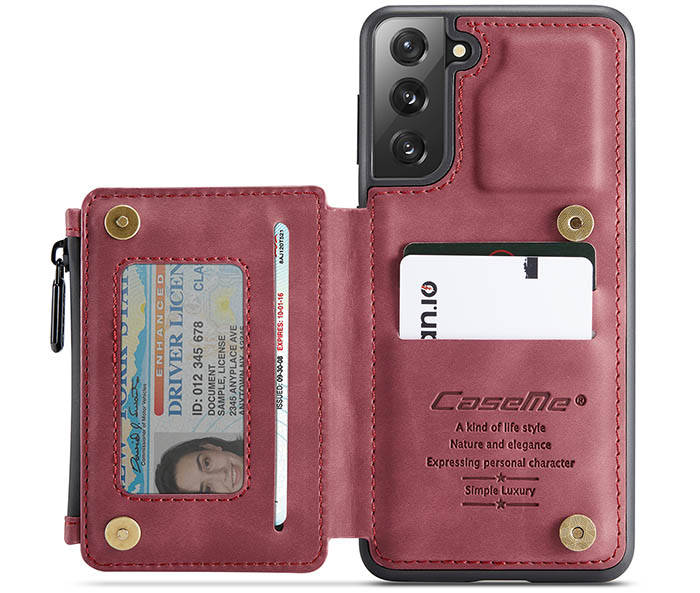 CaseMe Samsung Galaxy S21 Plus Zipper Pocket Card Slots Case