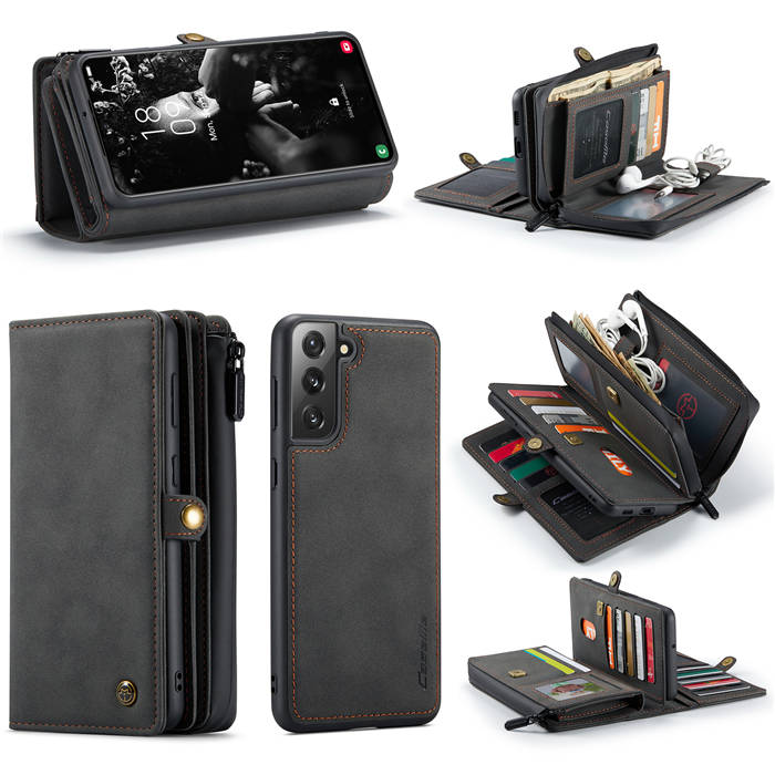 CaseMe Samsung Galaxy S21 FE Multi-Functional Wallet Case Black