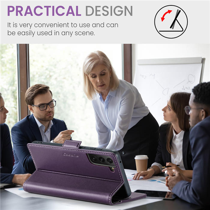 CaseMe Samsung Galaxy S21 FE Wallet RFID Blocking Magnetic Buckle Case