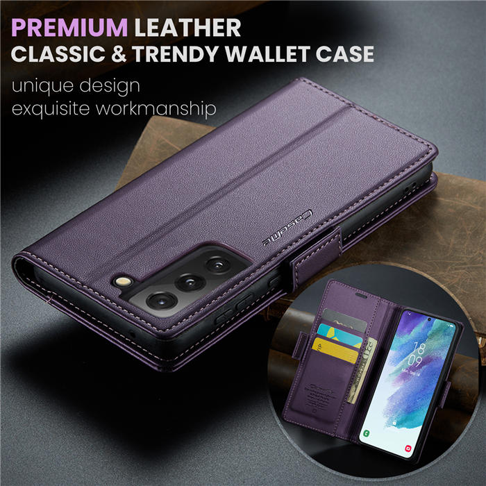 CaseMe Samsung Galaxy S21 FE Wallet RFID Blocking Magnetic Buckle Case