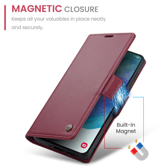 CaseMe Samsung Galaxy S21 FE Wallet RFID Blocking Magnetic Buckle Case