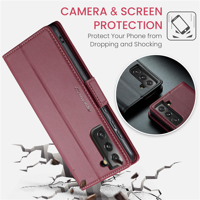 CaseMe Samsung Galaxy S21 FE Wallet RFID Blocking Magnetic Buckle Case