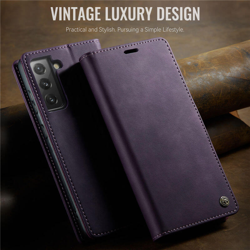 CaseMe Samsung Galaxy S21 FE Magnetic Wallet Case with RFID Blocking