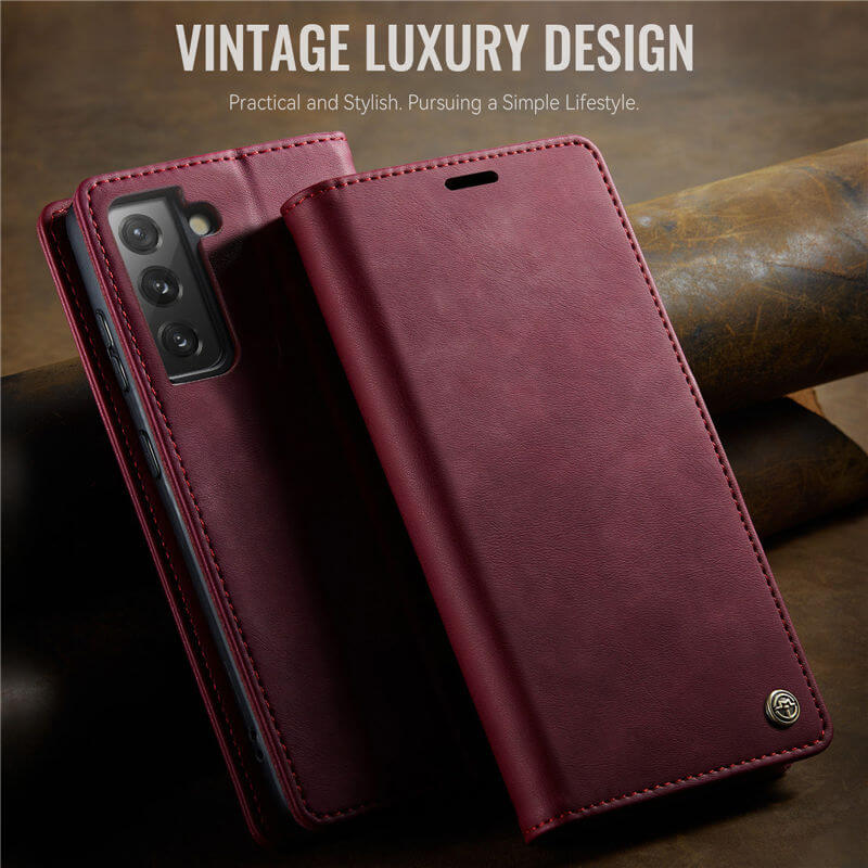 CaseMe Samsung Galaxy S21 FE Magnetic Wallet Case with RFID Blocking