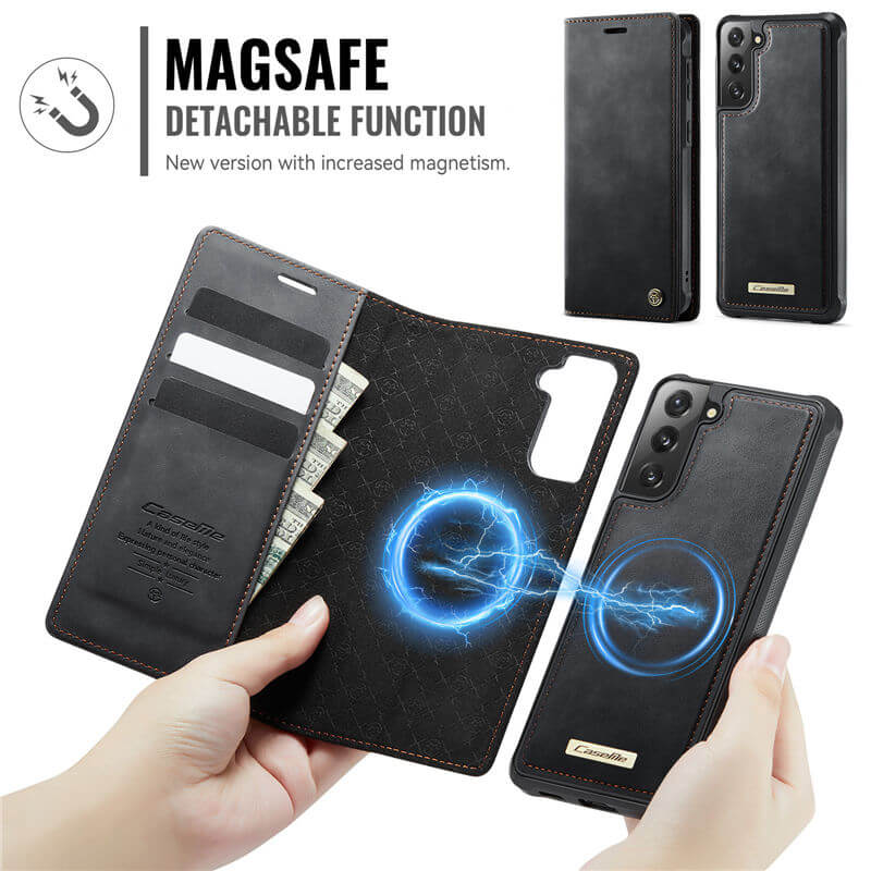 CaseMe Samsung Galaxy S21 FE 2-in-1 Magnetic Wallet Case with RFID Blocking