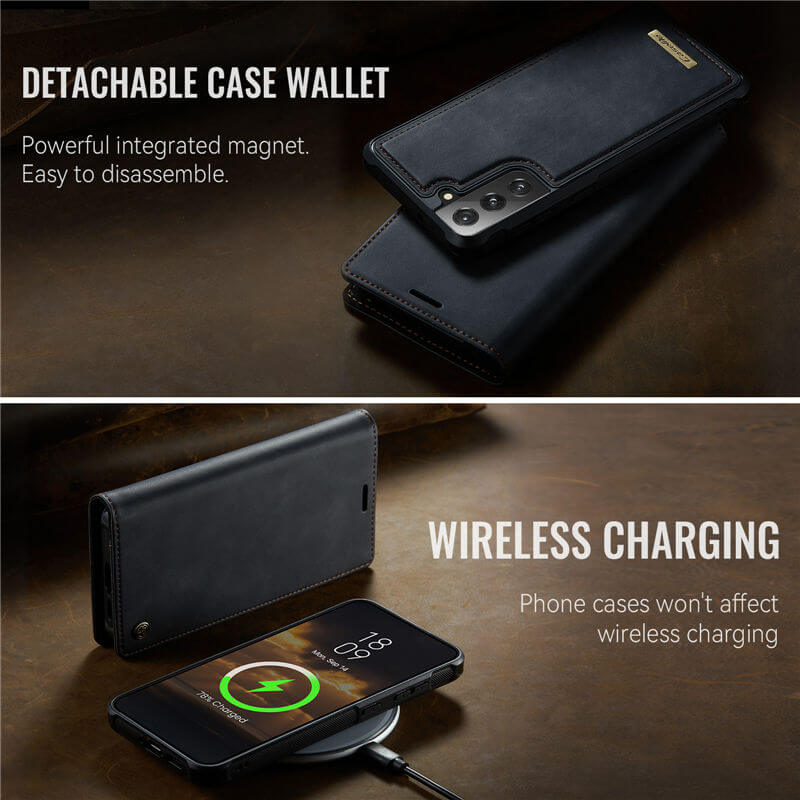CaseMe Samsung Galaxy S21 FE 2-in-1 Magnetic Wallet Case with RFID Blocking