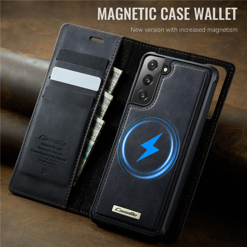 CaseMe Samsung Galaxy S21 FE 2-in-1 Magnetic Wallet Case with RFID Blocking