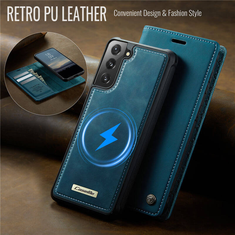 CaseMe Samsung Galaxy S21 FE 2-in-1 Magnetic Wallet Case with RFID Blocking