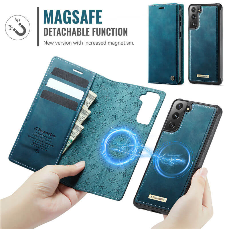 CaseMe Samsung Galaxy S21 FE 2-in-1 Magnetic Wallet Case with RFID Blocking