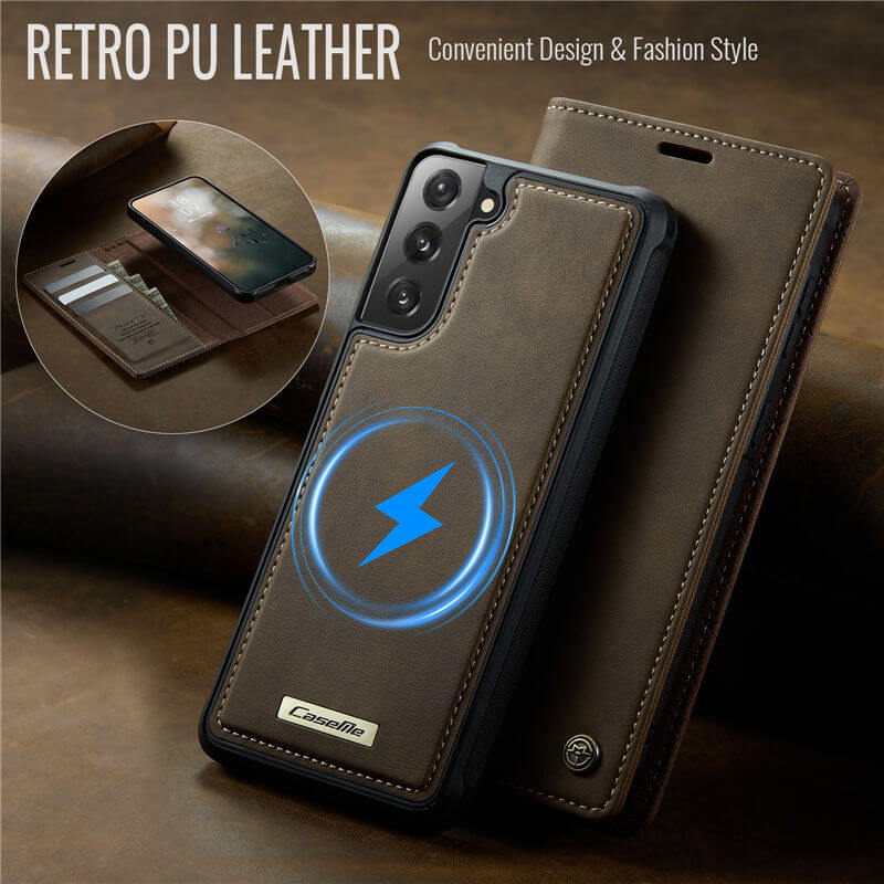 CaseMe Samsung Galaxy S21 FE 2-in-1 Magnetic Wallet Case with RFID Blocking