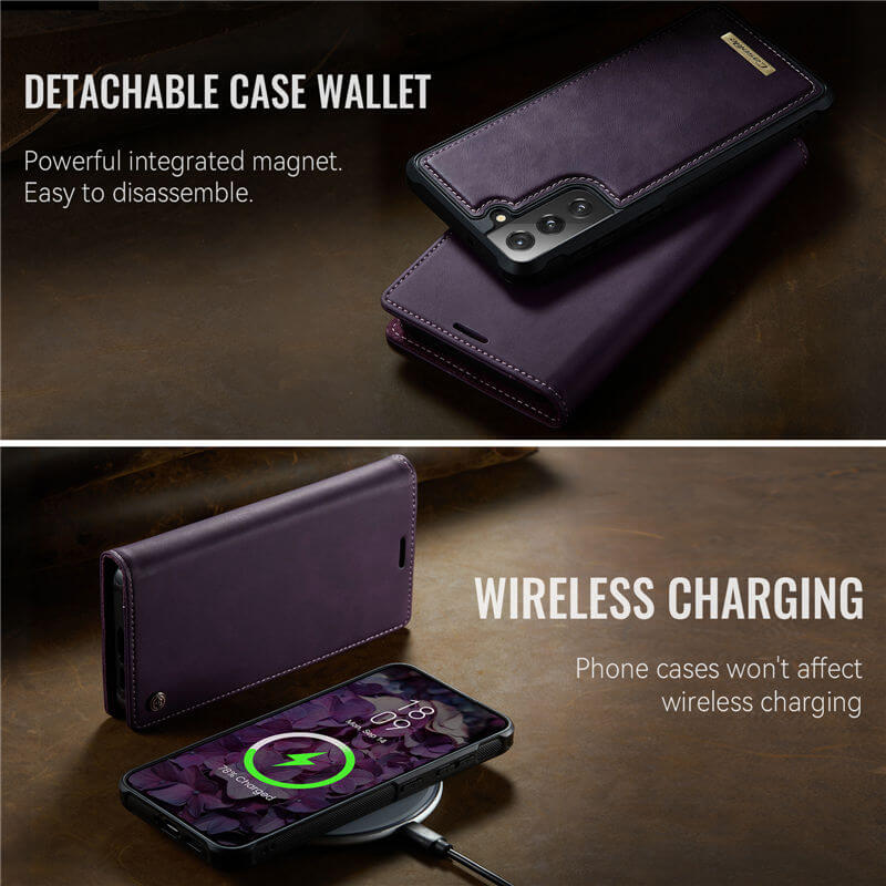 CaseMe Samsung Galaxy S21 FE 2-in-1 Magnetic Wallet Case with RFID Blocking