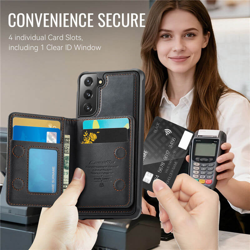 CaseMe Samsung Galaxy S21 FE 2-in-1 Magnetic Wallet Case