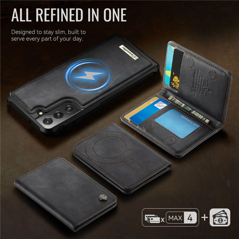 CaseMe Samsung Galaxy S21 FE 2-in-1 Magnetic Wallet Case