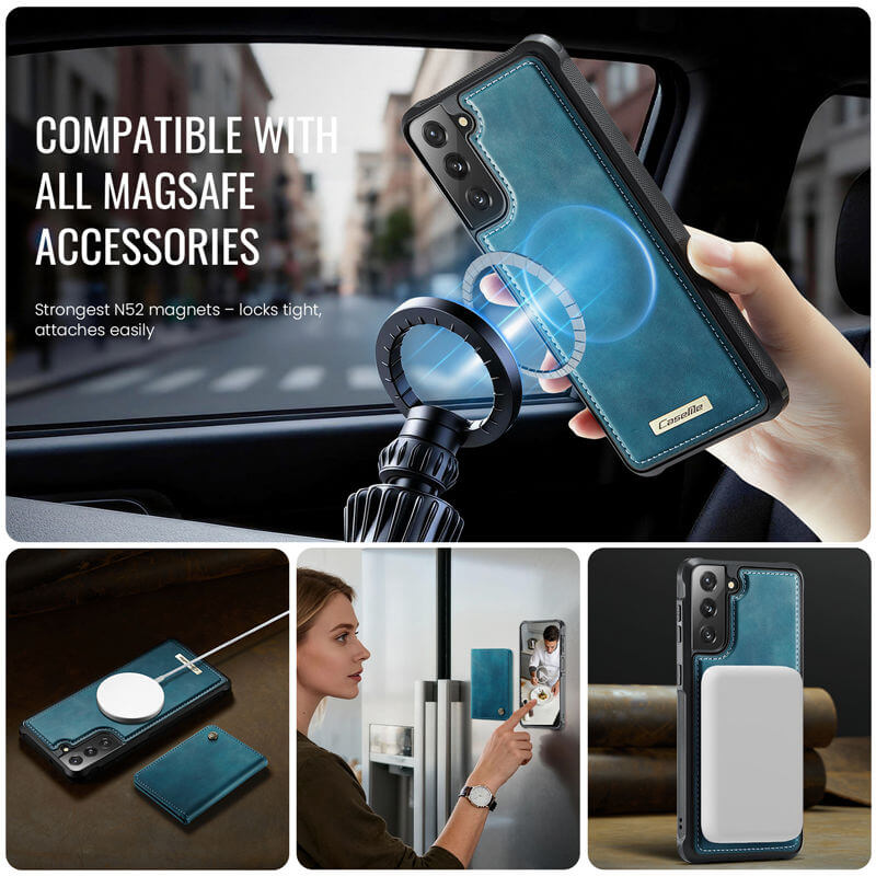 CaseMe Samsung Galaxy S21 FE 2-in-1 Magnetic Wallet Case