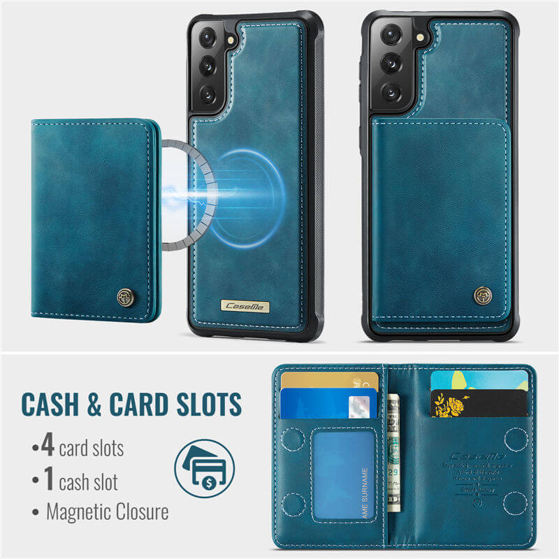 CaseMe Samsung Galaxy S21 FE 2-in-1 Magnetic Wallet Case