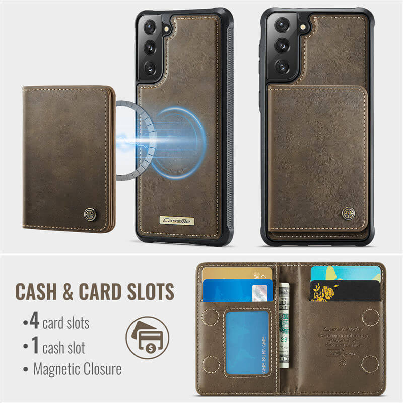 CaseMe Samsung Galaxy S21 FE 2-in-1 Magnetic Wallet Case